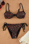 Leopar Desenli V Telli Balconette Kaplı Brazilian Normal Bel Bikini Takımı TBESS25BT00033 - 6
