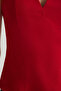 Kırmızı V Yaka Slim Fit Dokuma  Dokuma Bluz TWOSS25BZ00055 - 4