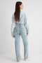 Açık Mavi Yüksek Bel Straight Düz Kesim %100 Pamuk Non-Stretch Jeans TWOSS25JE00084 - 9