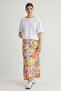 Multicolor Large Floral Print Fish Cut Maxi Length Woven Skirt Twoss25Et00015 - 3