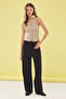 Siyah Wide Leg/Geniş Paça Dokuma Pantolon TWOSS25PL00025 - 3