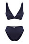 Koyu Lacivert Üçgen Kaplı Regular Yüksek Bel Bikini Takımı TBESS25BT00004 - 5