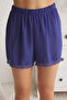 Indigo Plain Lace Shally Woven Pajamas Set Thmss24Pt00181 - 4