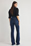 Koyu Mavi Yüksek Bel Comfort/Esnek Flare İspanyol Paça Jeans TWOSS25JE00110 - 5