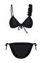 Siyah Üçgen Kaplı Çiçek Aplikeli Regular Bikini Takımı TBESS25BT00081 - 5