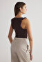 Kahverengi Astalı Tül Örme Body TPRSS25BD00003 - 5