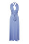 Blue Belted Maxi Knitted Tie-Up Muslin Beach Dress Tbess21El2992 - 7