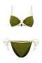Haki Renk Bloklu Biyeli Straplez Kaplı Brazilian Normal Bel Bikini Takımı TBESS25BT00017 - 6