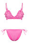 Pembe Aplike Detaylı Üçgen Kaplı Regular Normal Bel Bikini Takımı TBESS25BT00046 - 6