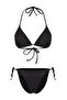 Siyah Aksesuarlı Üçgen Kaplı Brazilian Düşük Bel Bikini Takımı TBESS25BT00055 - 5