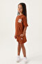 Girls' brown shorts set