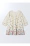 Crew Neck Floral Gabardine Baby Girl Dress - 2