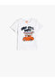 Print Detail Crew Neck Short Sleeve Cotton T-Shirt