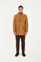Double-Breasted Men's Cashmere Thick Coat with Ribbed Collar Standard Fit - 4