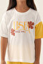 Girls' Cream Short Sleeve Pajama Set - 4