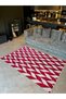 Crescent Collection Cherry Rotten White Shapes Detailed Woven Base Decorative Carpet Hilal19