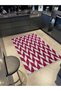 Crescent Collection Cherry Rotten White Shapes Detailed Woven Base Decorative Carpet Hilal19 - 2