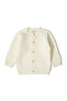 Ecru Organic Cotton Knitwear Baby Cardigan
