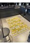 Crescent Collection Yellow Themed Geometric Patterned Woven Base Decorative Carpet Hilal23 - 3