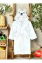 Cotton Thick Soft Hooded Girls' and Boys' Bathrobe White/Arctic Bear - 5