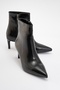 Noya Black Skin Pointed Toe Women's Thin Heeled Boots