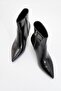 Noya Black Skin Pointed Toe Women's Thin Heeled Boots - 2