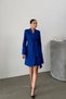 Women's Dress Mini Stylish Long Sleeve Belted Double Breasted Collar Pleated Jacket Dress - 3