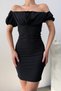 Women's Dress Mini Summer Short Sleeve Lapel Detailed Stretchy Bodycon Dress - 7