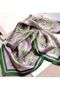 Bohemian Style Light Satin Green Purple Floral Printed Imported Silk Satin Square Scarf Shawl Scarf 70X70 - 3