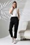 Women's Scuba Pants with Pockets, Elastic Waist, No Ironing, Sewing Detail - 8