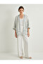 Kimono Wide Half Sleeve Pocket Linen Blended