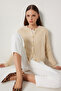 Boucle Knitwear Jacket Cardigan Dark Cream Lyy0053