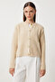 Boucle Knitwear Jacket Cardigan Dark Cream Lyy0053 - 3