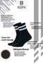 Bamboo 12 Pairs Sports Hoop Tennis Socks Seamless Socks Black 12 Pairs - 3