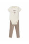 Lcw Baby Crew Neck Baby Boy Snap Fastener Bodysuit and Leggings 2Pcs