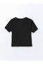 Lcw Kids Black Crew Neck Girls T-Shirt and Leggings - 3