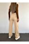 Monstar Women's Cream Lycra Back Pocketless Model Cargo Palazzo Trousers - 4