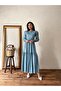 Hijab Blue Crispy Poplin Layered Dress - 3