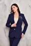Rose Brooch 2 Button Set Navy Blue - 2