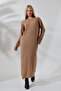 Ribbed Long Sleeve Oversize Ankle Length Basic Seasonal Knitwear Dress - 5