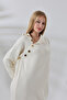 Half Turtleneck Stand Collar Long Sleeve Asymmetrical Button Detail Soft Textured Full Ankle Length Knitwear Dress - 8