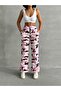 Women's Pink Camouflage Wide Leg Ripped Detailed Raised Tracksuit - 3