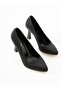 Motion Black Patterned High Heeled Women's Shoes - 4