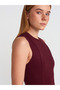 91293 Flounced Sleeveless Mini Dress-Burgundy - 5
