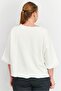 Women Embroidered 3/4 Sleeve Sweatshirt, White - 3