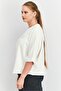 Women Embroidered 3/4 Sleeve Sweatshirt, White - 4