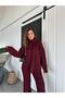 Burgundy Hair Braided Scarf Set - 7