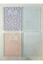 A5 Spiral School Notebook 80 Sheets Set of 4 Plaids Cardboard Cover - 6