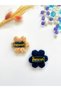 2-Piece Milk Coffee Navy Blue Glittery Knitted Daisy Snap Clip Newborn Hairless Baby Hair Clip - 4