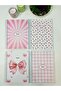 A5 Spiral School Notebook 80 Sheets Set of 4 Striped Cardboard Cover